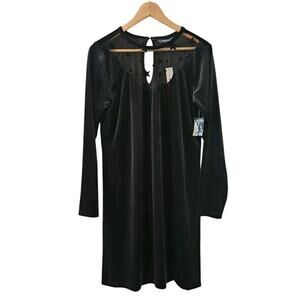 ModCloth NWT Beyond The Shade Of Night Velvet Mini Dress Black Size L Stars